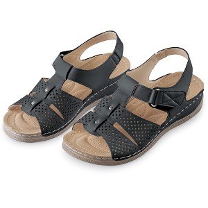 Collections Etc Decorated Adjustable Soft Padded Insoles Sandals - 1 of 4