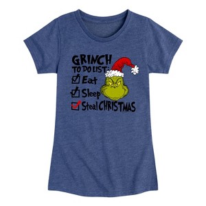 Girls' - Dr. Seuss - Grinch To Do List Fitted Short Sleeve Graphic T-Shirt - 1 of 4