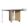 Versatile Folding Dining Table with 2 Wheels and 2 Storage Racks, Space Saving Rectangular Table for Kitchen Dining Room Living Room, Natural - 2 of 4