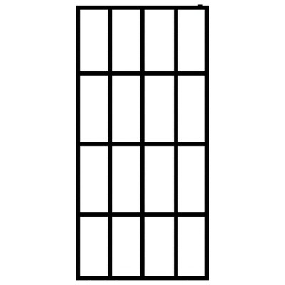 Modern Frosted Glass and Black Aluminum Walk-In Shower Screen 35.4" x 76.8"