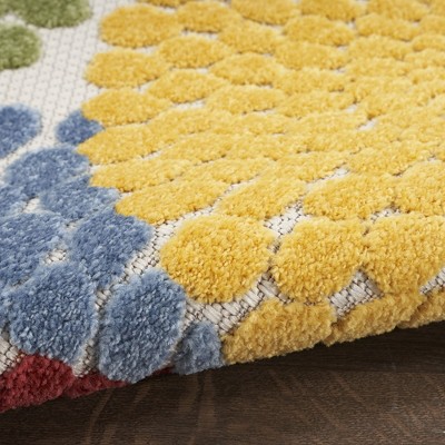 Aloha Collection Vibrant Geometric Multicolor Synthetic Area Rug 5'3" x 7'5"