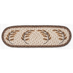 Earth Rugs Golden Wheat Jute Rug – Oval Stair Accent with Fall Farmhouse Appeal - 1 of 3