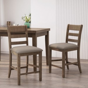 NicBex Set of 2 Modern Fabric Dining Chairs with Curved Backrest, Upholstered Metal Frame Side Chairs for Kitchen, Dining Room - 1 of 4