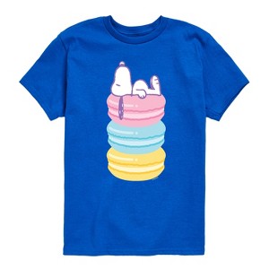 Boys' - Peanuts - Snoopy Stacked Macarons Short Sleeve Graphic T-Shirt - 1 of 4