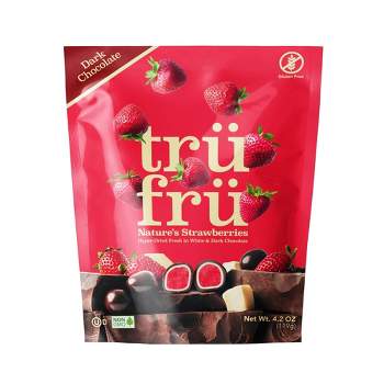 Tru Fru Hyper-Dried Strawberries Covered in Dark Chocolate Candy - 4.2oz