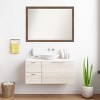 Amanti Art Pia Medium Brown Narrow Non-Beveled Framed Bathroom Vanity Wall Mirror - 4 of 4