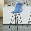 Minimalist Barstool with Durable Plastic Seat and Black Steel Base - Cresco Series by LeisureMod - image 2 of 4