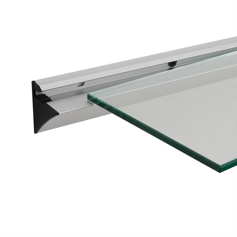 Floating Glass Shelf on Aluminum Bar Clear - Danya B. , 6 of 7