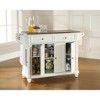 HomeStock  Cambridge Stainless Steel Top Rolling Kitchen Island Storage Cart, Spice Rack, White - 4 of 4