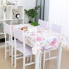 PiccoCasa Square Vinyl Water Oil Resistant Pink Purple Flower Printed Tablecloths 60" x 60" 1 Pc - 3 of 3