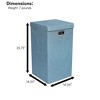 BirdRock Home Single Linen Laundry Hamper with Lid and Removable Liner - Light Blue - 4 of 4