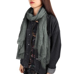 Unique Bargains Cotton Linen Soft Long Scarve - 1 of 3