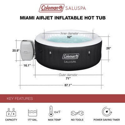 Coleman Black Round Inflatable Hot Tub with AirJets