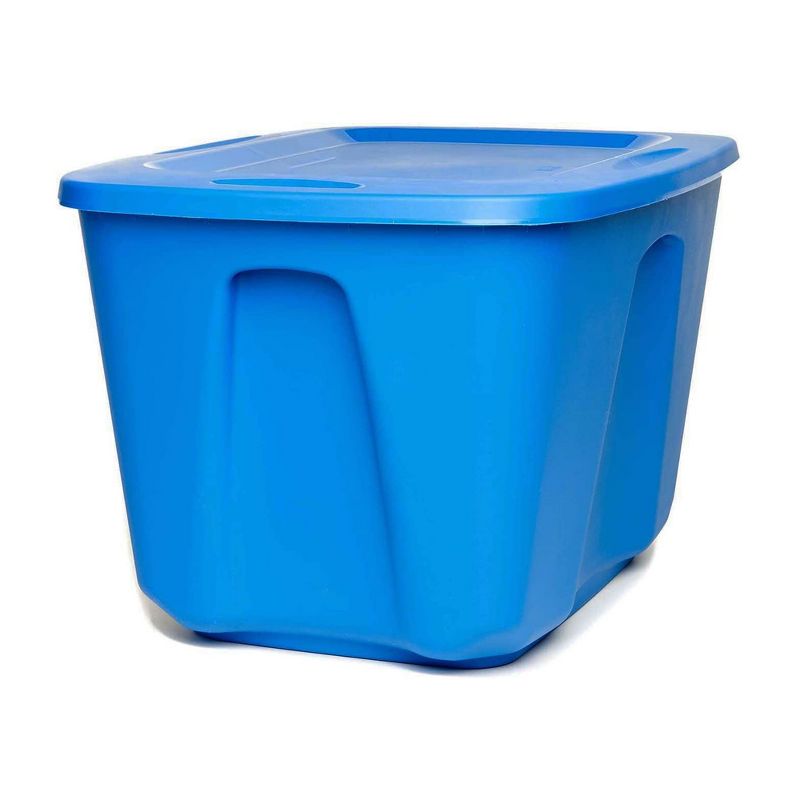 Homz 18 Gallon Medium Standard Stackable Plastic Storage Container Bin with Secure Snap Lid for Home Organization, Blue, 4 Pack, 3 of 8