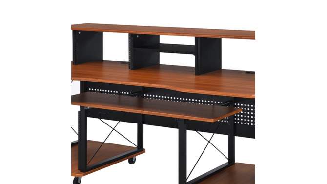 Megara 72&#34; Decorative Bookshelf Cherry and Black - Acme Furniture, 2 of 7, play video