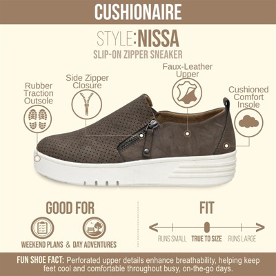 Женские кроссовки CUSHIONAIRE Platform Slip On Womens Sneakers, Casual Perforated Fashion Sneakers for Women with Supportive Comfort Design, Grey 7.5 — фото 2