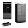 65 Inch Wardrobe Armoire Closet with 2 Shutter Doors, 2 Drawers, Hanging Rod, Large Capacity Storage, Freestanding Wooden Closet Cabinet - 4 of 4