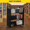Rolling Book Cart with Wheels-Metal Library Book Carts 3 Tier Rolling Bookshelf Cart - 2 of 4