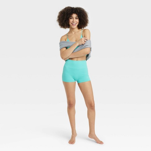Women's Ribbed Seamless Bike Shorts - Colsie™ Green Xl : Target
