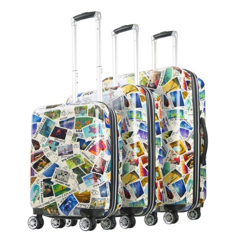 Disney Ful Disney 100 Years Stamps Abs 3pc Hard-sided Spinner Luggage Set :  Target