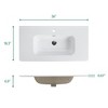 Vynxaria 35.8"L x 18.3"W Gloss White Ceramic Integrated Bathroom Sink Basin - 4 of 4