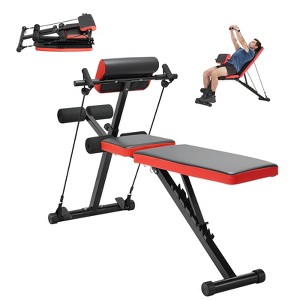 VEVOR Multi-Functional Weight Bench for Full Body Workout, Roman Chair Hyperextension Bench, 770 lbs Adjustable & Foldable Equipment, Black - 1 of 4