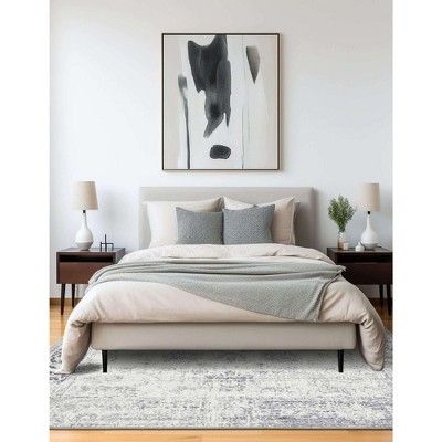 Casino Sofia Gray 8' Square Indoor Synthetic Rug