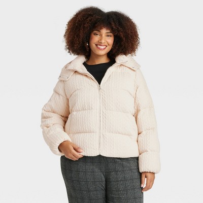 X Target Women Cream Limited Edition Convertible Puffer Jacket 2024 XL