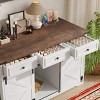SEVOBAL Pet Crates and Houses Pet Crate Furniture Barn Door Design Spacious Storage Anti Tip Structure, White, 55.1"*23.6"*33.7" - 3 of 4