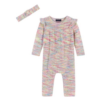 Image of Andy & Evan Infant  Girls Multicolor Knit Bubble. Pink, Size 9-12 Months.