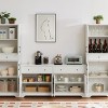 TV Cabinet Set with Bookcase Sideboards, Farmhouse Wall Entertainment Center with Storage, Console for Living Room-Maison Boucle - 2 of 4