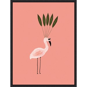 Amanti Art Leaf Crown Flamingo by Kendra Dandy Canvas Wall Art Print Framed 23 x 30-in. - 1 of 4
