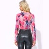 INSPIRE CHIC Women's Crew Neck Long Sleeve Mesh Crop Shirt - 4 of 4