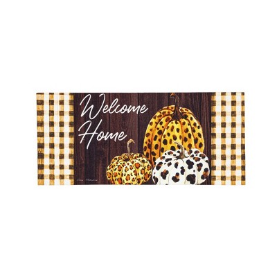 Evergreen Boho Brown Pumpkins Sassafras Indoor Outdoor Switch Doormat 1'10"x22"
