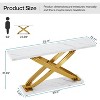 Gulches Modern 55" Console Sofa Entryway Table, White Faux Marble Top, Gold X-Shaped Metal Frame - 2 of 4