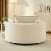 360° Swivel Sofa Chair - Corduroy Accent Barrel Chair with Dual-Layer Cushion & 3 Pillows - ModernLuxe - 4 of 4