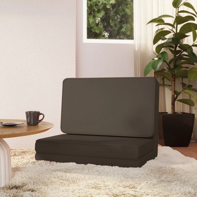VidaXL Folding Floor Chair Anthracite Faux Leather
