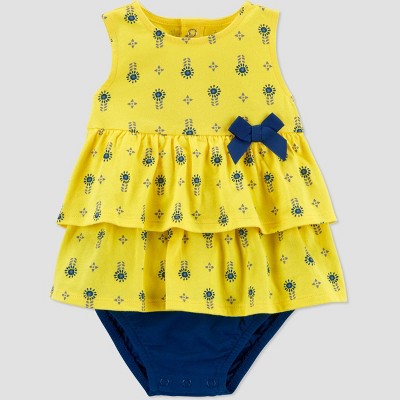 Baby Girls' Geo Sunsuit Romper - Just One You® made by carter's Yellow 24M