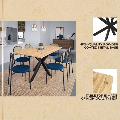Ravenna 63" Natural Reclaimed Wood Dining Table with Metal Base