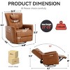 Electric Recliner Armchair Nursery Glider And Recliner With Lumbar And Neck Support Pillow,Glider Swivel Recliner With Charging Port-Cuddlewood - 4 of 4