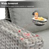 Marlton 9pc Wicker Outdoor Patio Furniture Set Conversation Sofa Sectional with Swivel Chairs and Cushions - 3 of 4