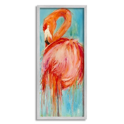 Stupell Industries Bold Abstract Flamingo Painting Framed Giclee Art