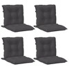 vidaXL Lowback Chair Cushion Set of 4 Melange Anthracite 100% Polyester - 3 of 4