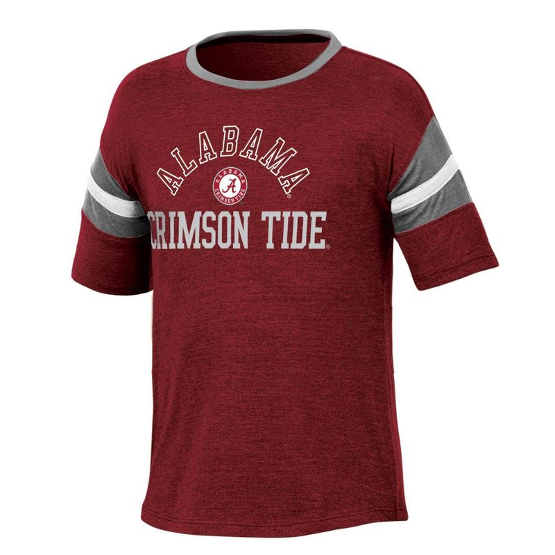 NCAA Alabama Crimson Tide Girls&#39; Short Sleeve Striped Shirt, 1 of 4