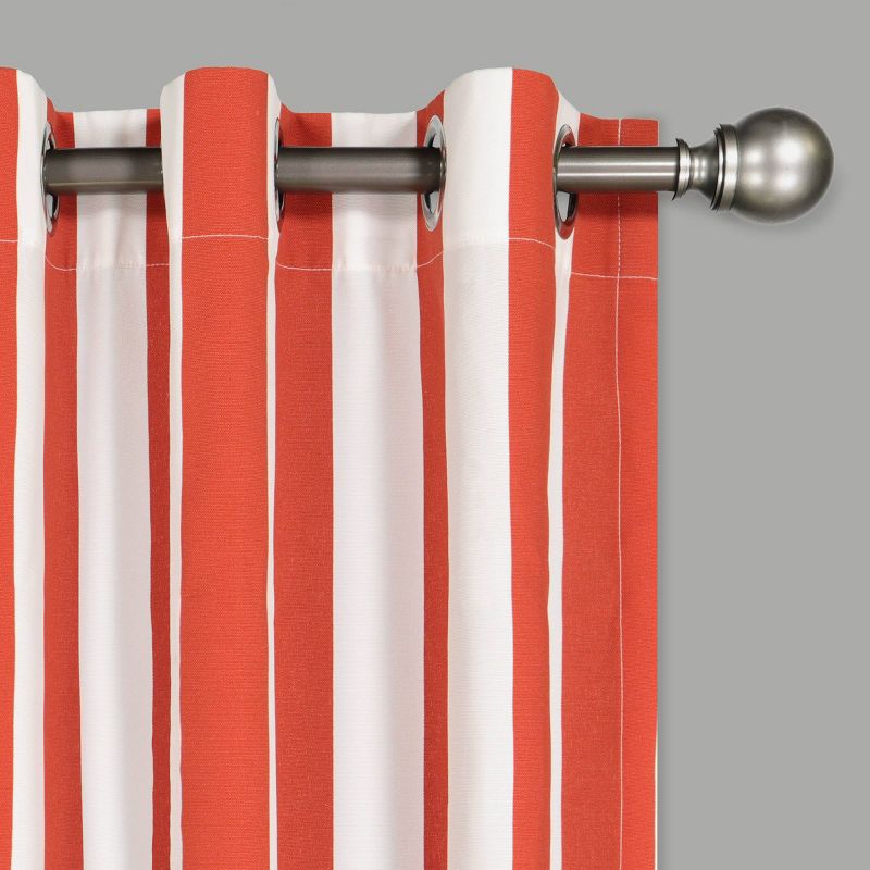1pc 52&#34;x84&#34; Light Filtering Solstice Stripe Curtain Panel Red - Waverly Sun N Shade, 3 of 5