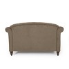 Freas Contemporary Tufted Double Chaise Lounge: Elegant Scroll Arms, Birch Wood Legs - Christopher Knight Home - 3 of 4