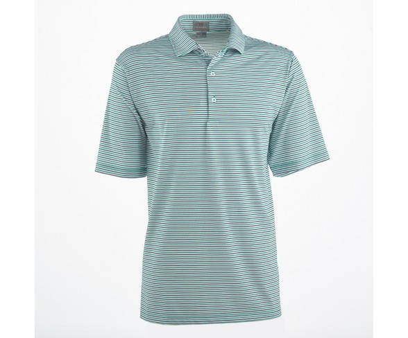 Men's Fennec Stripe Tech Jersey Polo Green Large