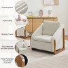 Set of 1 Chenille Fabric Modern Upholstered Armchair with Wooden Side Frame , Accent Leisure Chair with Cushioned Seat and Backrest - 3 of 4