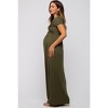 PinkBlush Olive Draped Maternity/Nursing Maxi Dress - 2 of 4