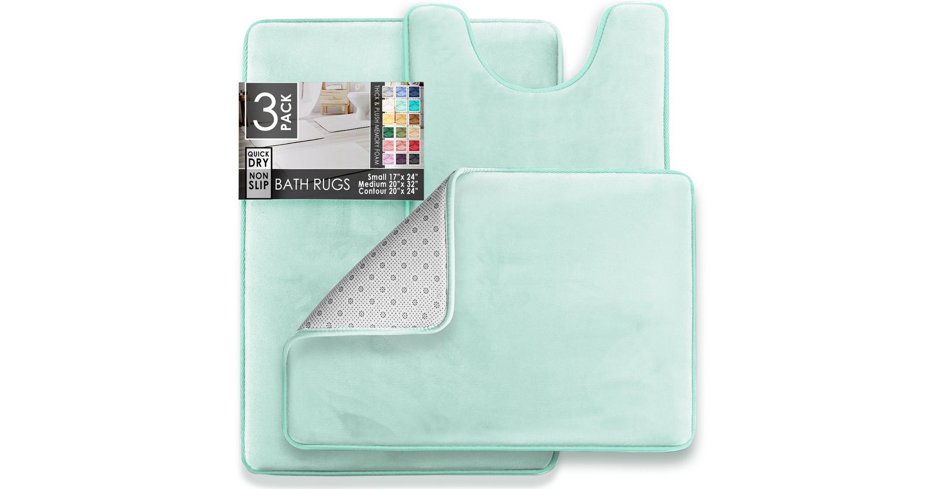 Hearth & Harbor Bathroom Rugs, Ultra Soft Velvet Memory Foam Bath Mats with PVC Backing